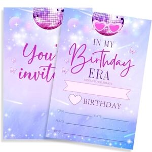 In My Birthday Era Party Disco Invitations Bundle - 60 With Envelopes